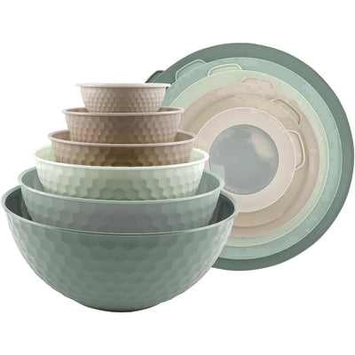 COOK WITH COLOR 12-Pc Mixing Bowls with Lids Set Plastic Bowls for Kitchen