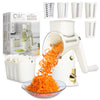COOK WITH COLOR Rotary Cheese Grater with Handle & Suction Base, Hand Crank, 5 Blades, Manual Vegetable Chopper and Mandolin