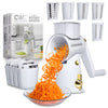 COOK WITH COLOR Rotary Cheese Grater with Handle & Suction Base, Hand Crank, 5 Blades, Manual Vegetable Chopper and Mandolin