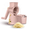 COOK WITH COLOR Rotary Cheese Grater with Handle & Suction Base, Hand Crank, 5 Blades, Manual Vegetable Chopper and Mandolin