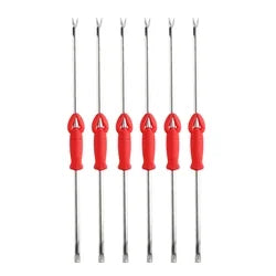 Cook with Color 6-Piece Crab Leg Forks and Picks Set, Dual-Ended Seafood Tools, Stainless Steel, Dishwasher Safe