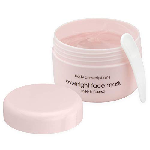 Body Prescriptions Rose Infused Overnight Face Mask, Moisturizing Mask for Face, Beauty Skin Care Mask for Dry Skin, Overnight Facial Mask for Women Hydrating Night Mask with Moisturizer - 3.37 Fl Oz