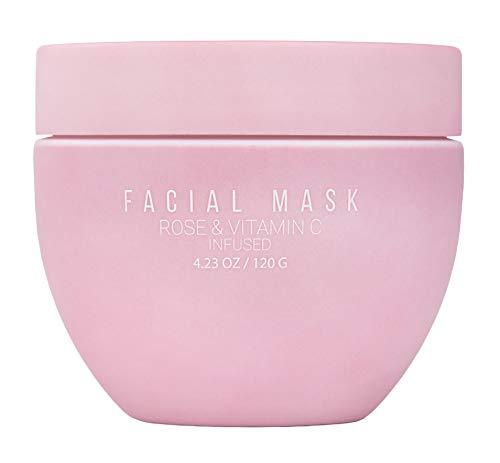 Nicole Miller Facial Mask Rose & Vitamin C Infused, Moisturizing Mask for Face, Beauty Skin Care Mask for Dry Skin, Hydrating Facial Mask for Women with Vitamin C and Rose , 4.23 Oz