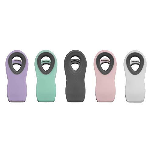 Cook with Color 5 Pc Chip Bag Clips, Kitchen Clips, Magnetic Chip Clips for Bags, Food Bag Clips with Airtight Seal