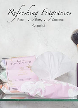 Nicole Miller 4 Pack Facial Wipes (30 Count Each) , 120 Facial Cleansing Cloths, Removes Makeup, Mascara, Dirt and Oil