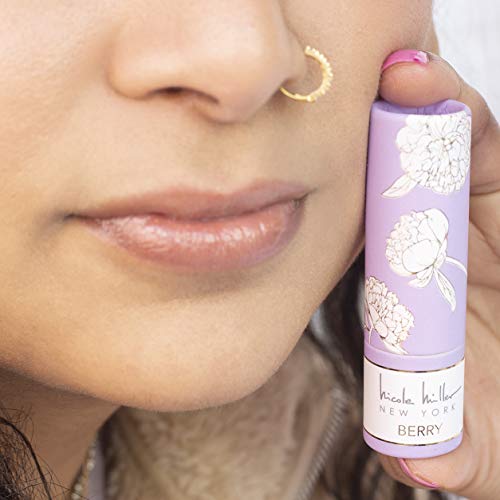 Nicole Miller 4 Pack Moisturizing Lip Balm Collection, Lip Softening Gift Set, Perfect Gift for Women and Girls (Rose, Berry, Coconut, and Grapefruit)