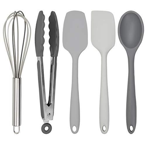 Cook with Color Silicone Cooking Utensils, 5 Pc Kitchen Utensil Set, Easy to Clean Silicone Kitchen Utensils, Cooking Utensils for Nonstick Cookware, Kitchen Gadgets Set