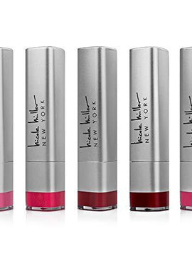 Nicole Miller Luxe Lip Collection - Set of Five Lipsticks, Smooth Highly Pigmented Lip Shades ( Matte and Shimmer Shades)