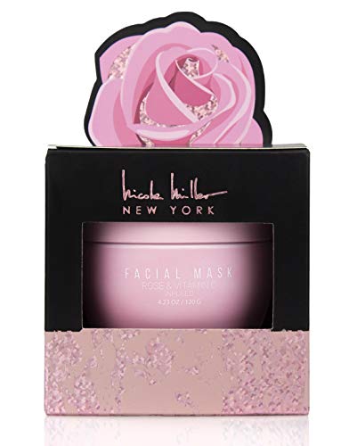 Nicole Miller Facial Mask Rose & Vitamin C Infused, Moisturizing Mask for Face, Beauty Skin Care Mask for Dry Skin, Hydrating Facial Mask for Women with Vitamin C and Rose , 4.23 Oz