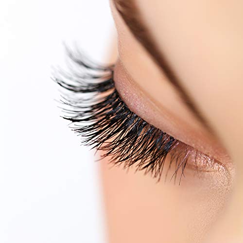 Nicole Miller Faux Eyelash Collection with Lash Glue in Tin Case, Set of Four False Lashes (Printed Floral Tin)
