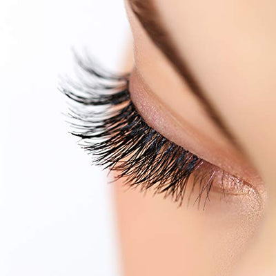 Nicole Miller Faux Eyelash Collection with Lash Glue in Tin Case, Set of Four False Lashes (Printed Floral Tin)