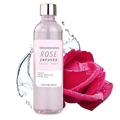 Body Prescriptions Rose Infused Toner for Smooth Skin, Facial Toner for Women, Radiant Cleanser, Hydrating Toner, Removes Impurities, Softens Skin 8.4 Fl Oz