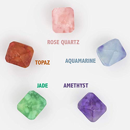 Body Prescriptions Gem Stone Bath Soaps, 5 Gem Birthstone Shaped Soap Rock for Bath or Display, Party Favor and Gift for Women and Girls, 1.06 Oz Bath Gem Soaps