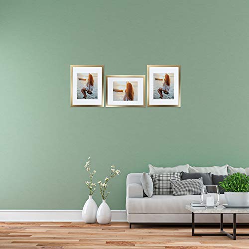 Sheffield Home Decor Collection- 3 Piece Picture Frame Set 11x14in, Matted to 8x10in