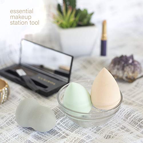 Nicole Miller Makeup Sponges, 3 Piece Blender Gift Set, Blend, Highlight and Contour, Makeup Gift for Women and Girls (White Box)