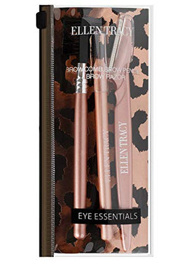 Eyebrow Kit by Ellen Tracy, Eyebrow Grooming Set for Flawless Brows, Eyebrow Set with Eyebrow Razor, Brown Eyebrow Pencil and Eyebrow Comb - Gold