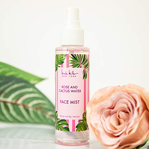 Nicole Miller Glow and Go Hydrating Skin Care Set- Facial Care Set with Makeup Remover Wipes, Face Spray, Rose and Cactus Water