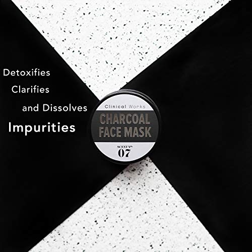 Clinical Works Charcoal Face Mask Scent No. 07, Wash Off Mask, Removes Dirt, Debris, Oils, Impurities and Blackheads, Fights Acne, Detoxifies, Unclogs and Purifies Skin, For all Skin Types, 3.53 Oz