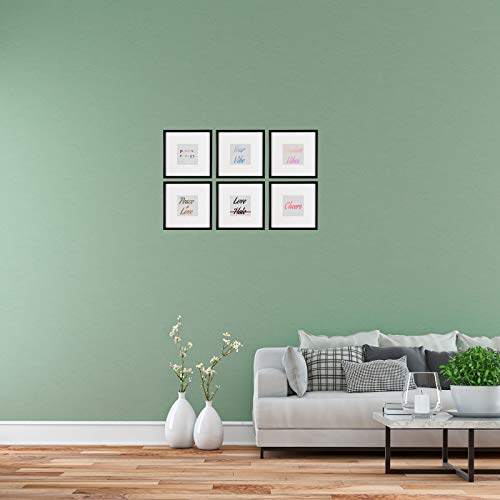 Sheffield Home Decor Collection- 6 Piece Picture Frame Set 8x8in, Matted to 4x4in