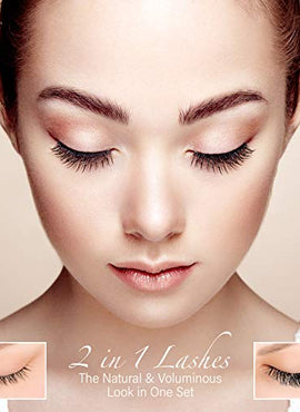 Nicole Miller Faux Eyelash Collection with Lash Glue in Tin Case, Set of Four False Lashes (Rose Gold Tin)