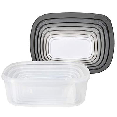 Cook with Color Rectangular Food Storage Containers with Lids, Easy-Find Nesting Plastic Containers, 14 Piece Set