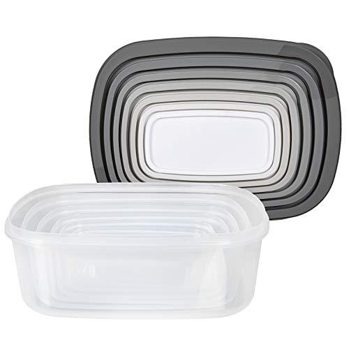 Cook with Color Rectangular Food Storage Containers with Lids, Easy-Find Nesting Plastic Containers, 14 Piece Set