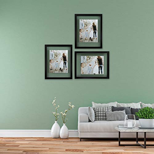 Sheffield Home Decor Collection- 3 Piece Picture Frame Set 11x14in, Matted to 8x10in