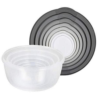 Cook with Color Round Food Storage Containers with Lids, Easy-Find Nesting Plastic Containers, 14 Piece Set