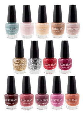 Ellen Tracy Nail Polish Set - Fingernail Polish for Women and Girls, 14 MINI Nail Polish Colors, Glossy and Glitter Quick to Dry Nail Polish