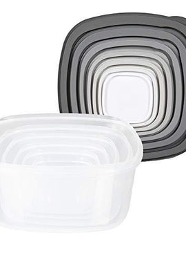 Cook with Color Square Food Storage Containers with Lids, Easy-Find Nesting Plastic Containers, 14 Piece Set