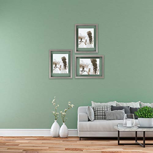 Sheffield Home Decor Collection- 3 Piece Picture Frame Set 11x14in, Matted to 8x10in