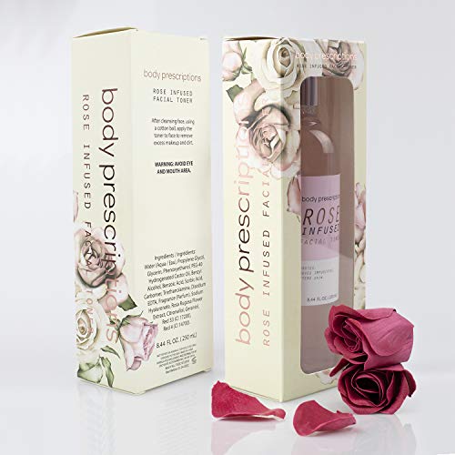 Body Prescriptions Rose Infused Toner for Smooth Skin, Facial Toner for Women, Radiant Cleanser, Hydrating Toner, Removes Impurities, Softens Skin 8.4 Fl Oz