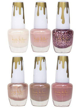 Nicole Miller Total Nudes Nail Polish Collection, Set of 6 Unique Glossy and Shimmery Nail Polish Colors for Women and Girls, Quick Dry Nail Polish