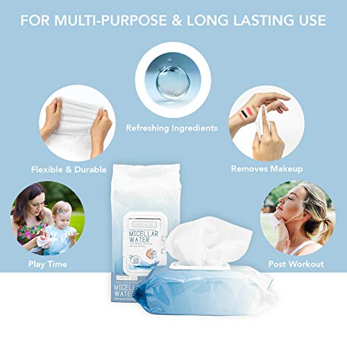 Essential Oils - 2 Pack (60 Count Each) Micellar Water Makeup Remover Facial Wipes