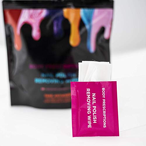 40 Nail Polish Remover Wipes - 2 pack (20 Count Each) of Nail Polish Remover Wipes Individually Wrapped by Body Prescriptions (Purple Packaging)
