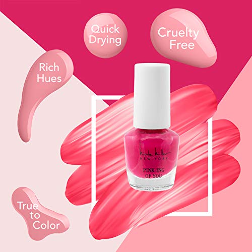 Nicole Miller Striped Mini Nail Polish Set - 15 Glossy and Trendy Colors