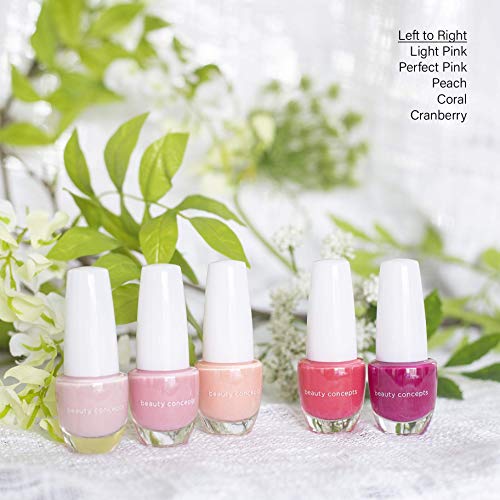 Beauty Concepts Nail Polish Collection - 5 Assorted Trendy Pink Nail Polish Colors
