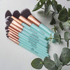 Nicole Miller Makeup Brush Collection, 10 Piece Makeup Brush Gift Set, Foundation Brushes, Face and Eye Makeup Brush Set