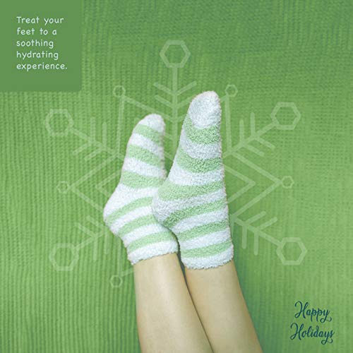 Live Green Bath and Body Gift Set- Foot Spa Set with Fuzzy Socks, Lotion, and Scrub
