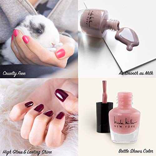 Nicole Miller Nail Polish Set, 15 Mini Nail Polish Colors, Polish Kit for Fingernails and Toenails