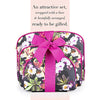 Once Upon A Rose 3 Pc Cosmetic Bag Set, Purse Size Makeup Bag for Women, Toiletry Travel Bag, Makeup Organizer, Cosmetic Bag for Girls Zippered Pouch Set, Large, Medium, Small (Hot Pink & Floral)