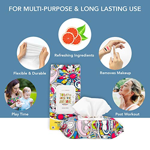 Beauty Concepts - 2 Pack (60 Count Each) Grapefruit with Vitamin C Facial Cleansing Wipes