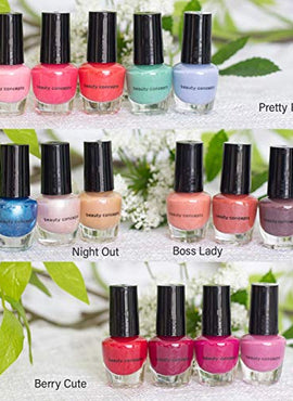 Beauty Concepts Nail Polish Set - Set of 15 Mini Cool Nail Polish Colors, Quick Dry Nail Polish