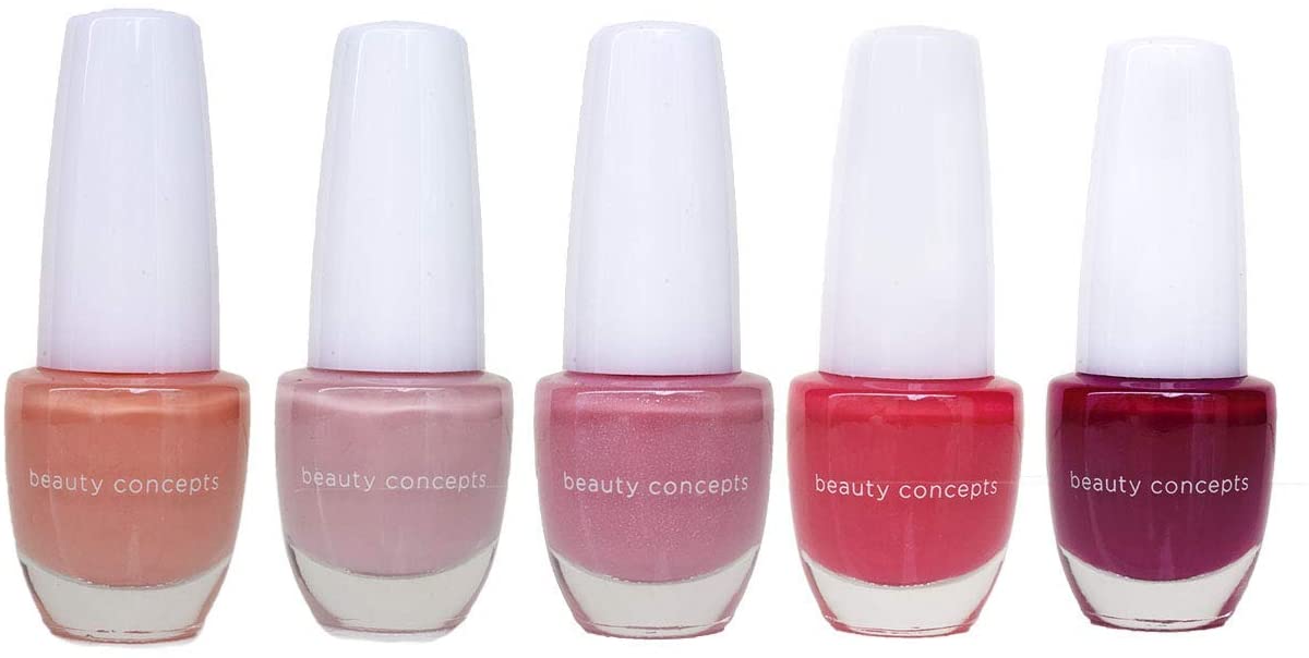 Beauty Concepts Nail Polish Collection - 5 Assorted Trendy Pink Nail Polish Colors