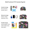 Once Upon A Rose 3 Pc Cosmetic Bag Set, Purse Size Makeup Bag for Women, Toiletry Travel Bag, Makeup Organizer, Cosmetic Bag for Girls Zippered Pouch Set, Large, Medium, Small (Forest Floral)