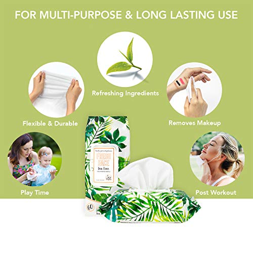 Body Prescriptions Tea Tree Facial Wipes, Detoxifying + Moisturizing, Deep Cleansing Face Towelettes, Refreshing + Nourishing, Gentle Cleansing Cloths (50 Wipes)