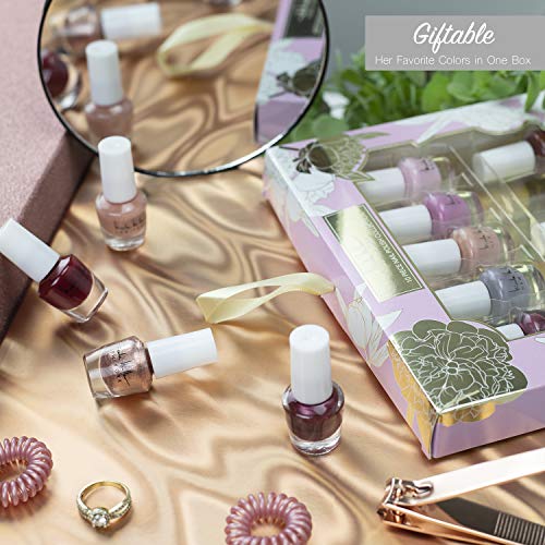 Nicole Miller Nail Polish Set, 10 Mini Nail Polish Colors, Polish Kit for Fingernails and Toenails, 0.12 Fl Oz Each