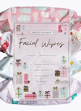 Body Prescriptions Holiday Facial Wipe Set- 4 Packs of Face Wipes