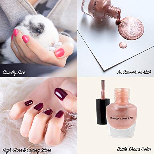 B.C. Beauty Concepts Nail Polish Set - 10 Mini Nail Polish Colors, Quick Dry Nail Polish for Women and Girls
