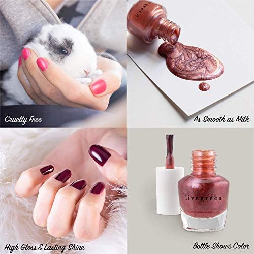 Live Green Nail Polish Set - 14 Mini Nail Polish Colors, Polish Kit for Fingernails and Toenails, 0.12 Fl Oz Each